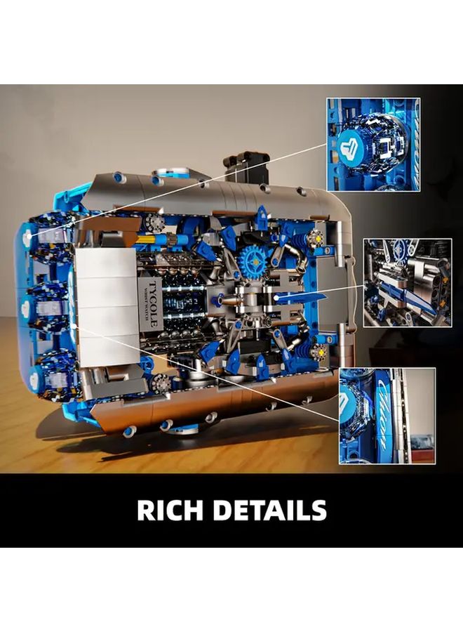 T4057 3D Mechanical Watch Model Building Blocks Set 1006 Pcs Educational Construction Toy Blue - Image 5
